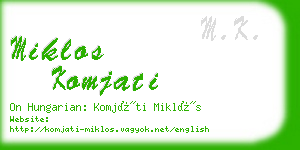 miklos komjati business card